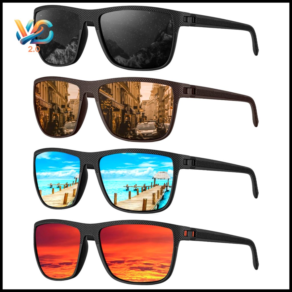 Polarized Sunglasses Uv400 Protection Unisex Classic Rectangle Frame